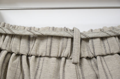 夏季・暗條紋褶邊九分褲 2色入 1S20338