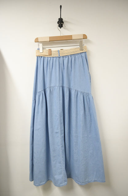 夏季・薄牛仔連Belt半身裙 2色入 1S60413