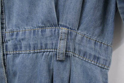 夏季・修腰反袖薄牛仔連身裙 2色入 1S60414
