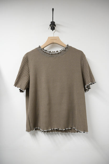 夏季・坑紋挺身Ruffles上衣 3色入 1S50428