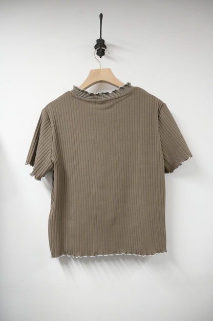 夏季・坑紋挺身Ruffles上衣 3色入 1S50428