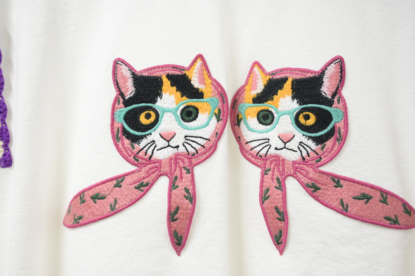 夏季・刺繡立體貓貓上衣 2色入 1S20441