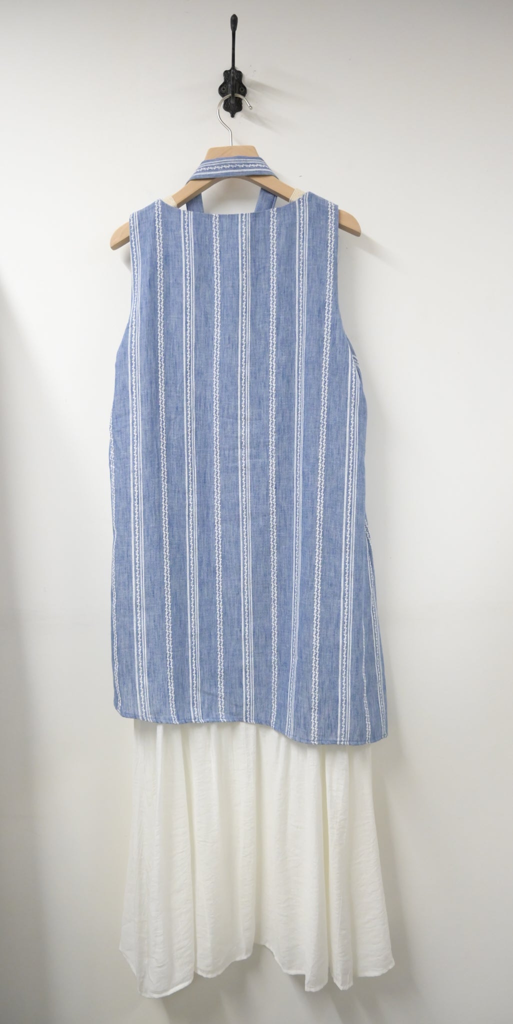 夏季・刺繡棉麻層次感連身裙 3色入 1S60444