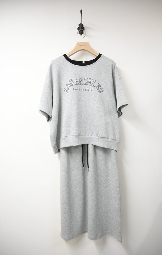 棉質衛衣半身裙套裝 3色入 S60321