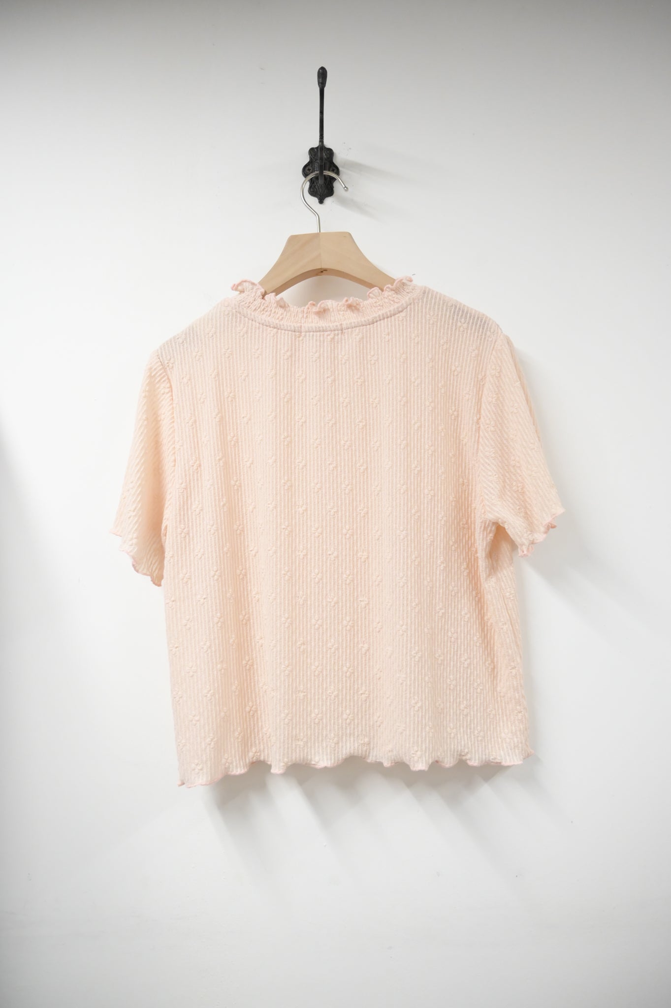 夏季・暗紋花仔花邊上衣 3色入 1S10506
