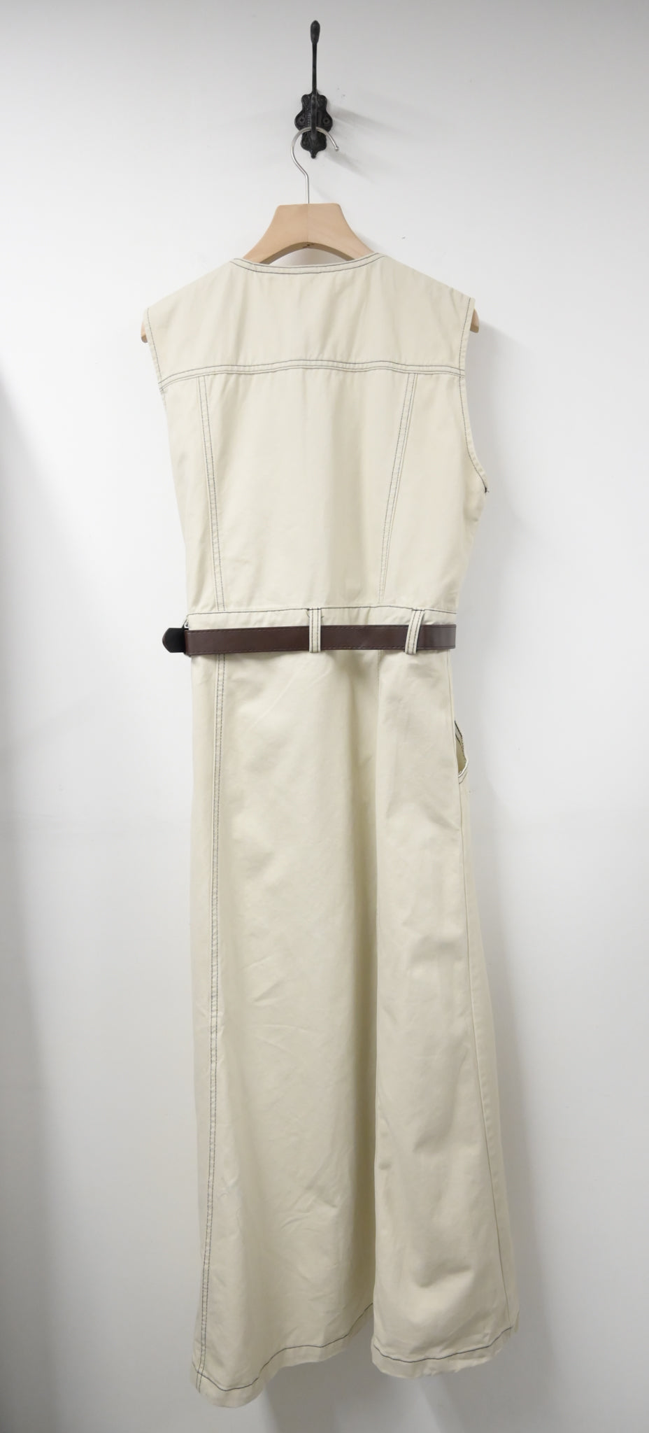 夏季・無袖明線牛仔跟Belt連身裙 2色入 1S60513