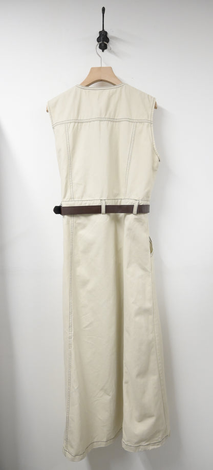 夏季・無袖明線牛仔跟Belt連身裙 2色入 1S60513