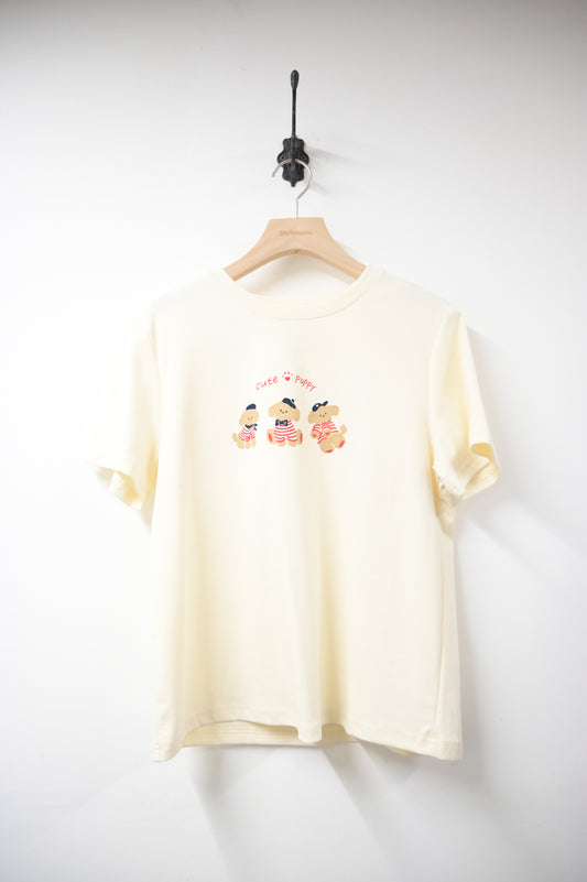 Puppy Cottton Print Tee 3色入 S50401