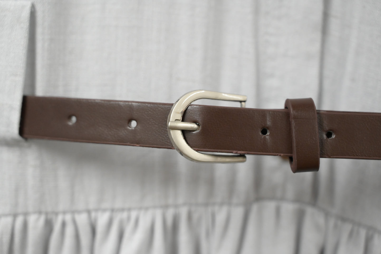 夏季．棉麻連身裙連belt 2色入 1S60529