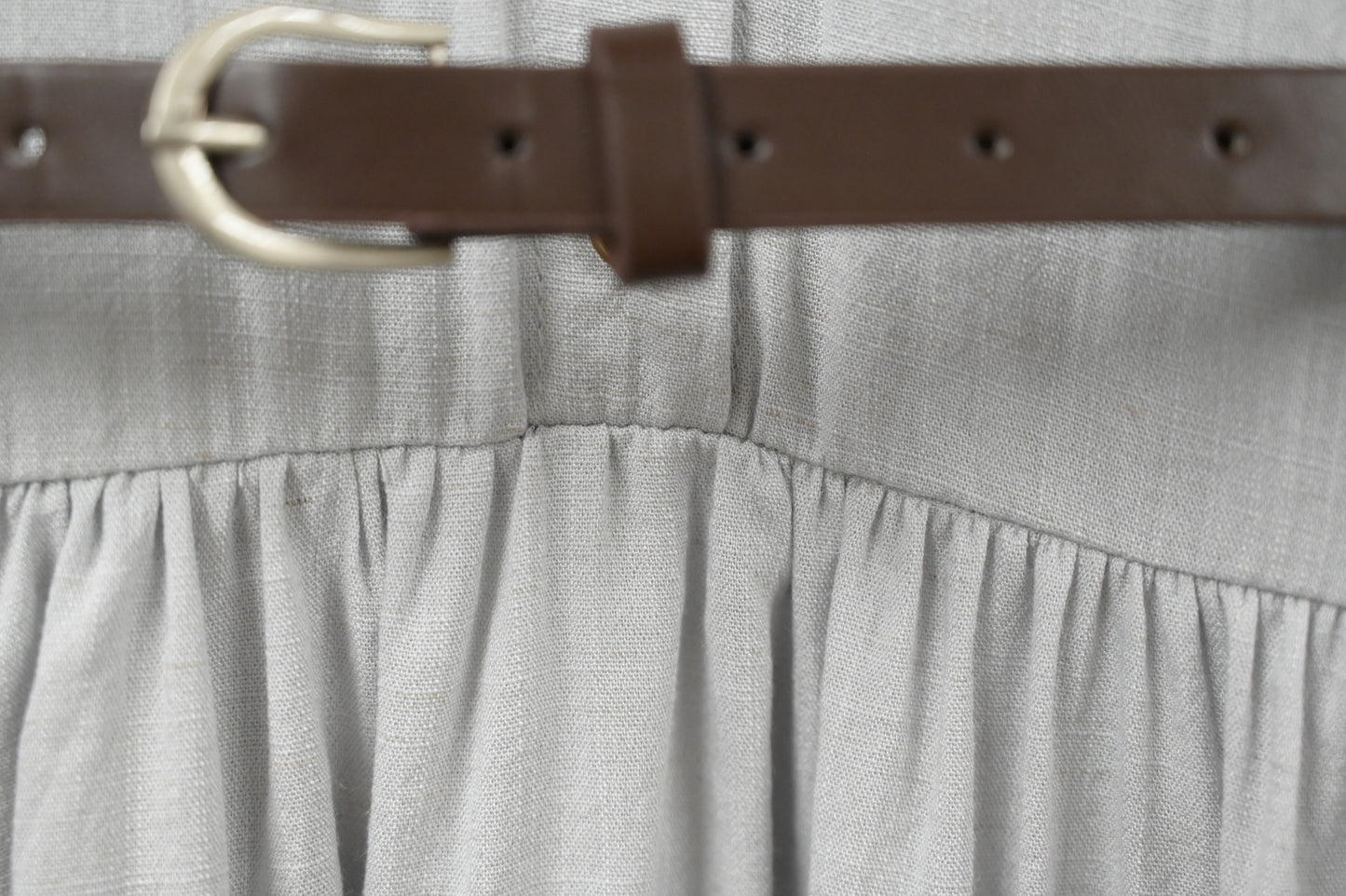 夏季．棉麻連身裙連belt 2色入 1S60529