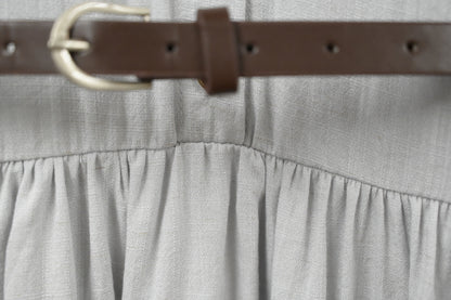 夏季．棉麻連身裙連belt 2色入 1S60529