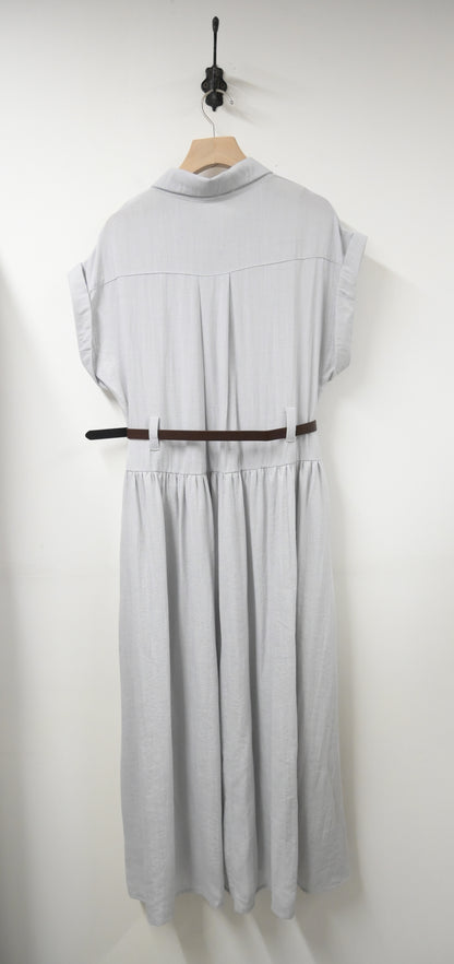 夏季．棉麻連身裙連belt 2色入 1S60529