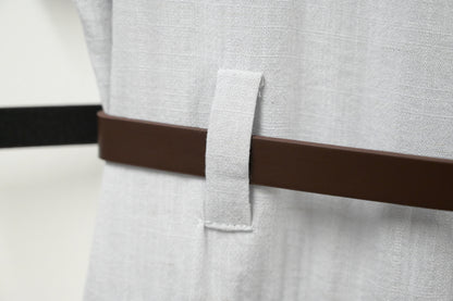 夏季．棉麻連身裙連belt 2色入 1S60529