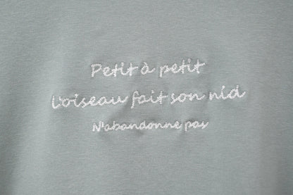 夏季・刺繡字純棉tee 2色入 1S50536