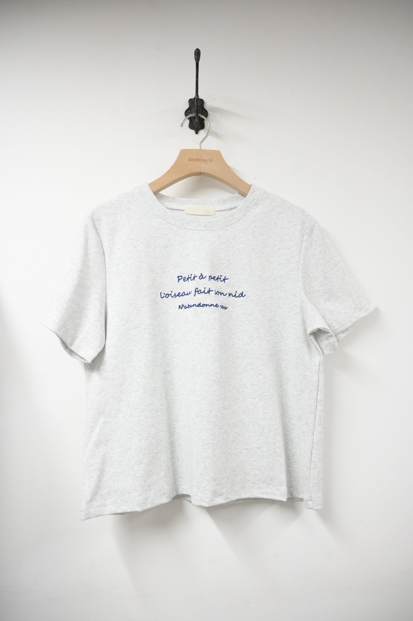 夏季・刺繡字純棉tee 2色入 1S50536