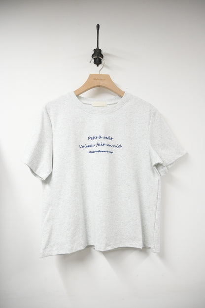 夏季・刺繡字純棉tee 2色入 1S50536