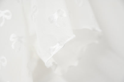 夏季・Ruffles領透視蝴蝶結上衣 2色入 1S10601