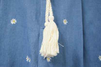 夏季・刺繡小雛菊牛仔短褲 1色入 1S20606