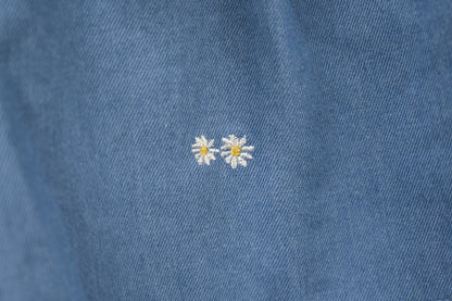夏季・刺繡小雛菊牛仔短褲 1色入 1S20606