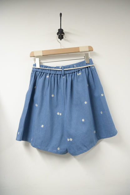 夏季・刺繡小雛菊牛仔短褲 1色入 1S20606