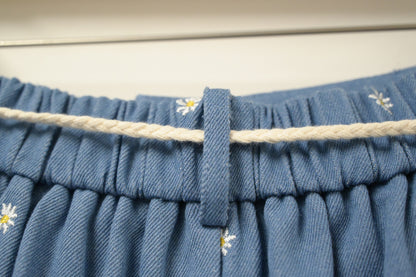 夏季・刺繡小雛菊牛仔短褲 1色入 1S20606