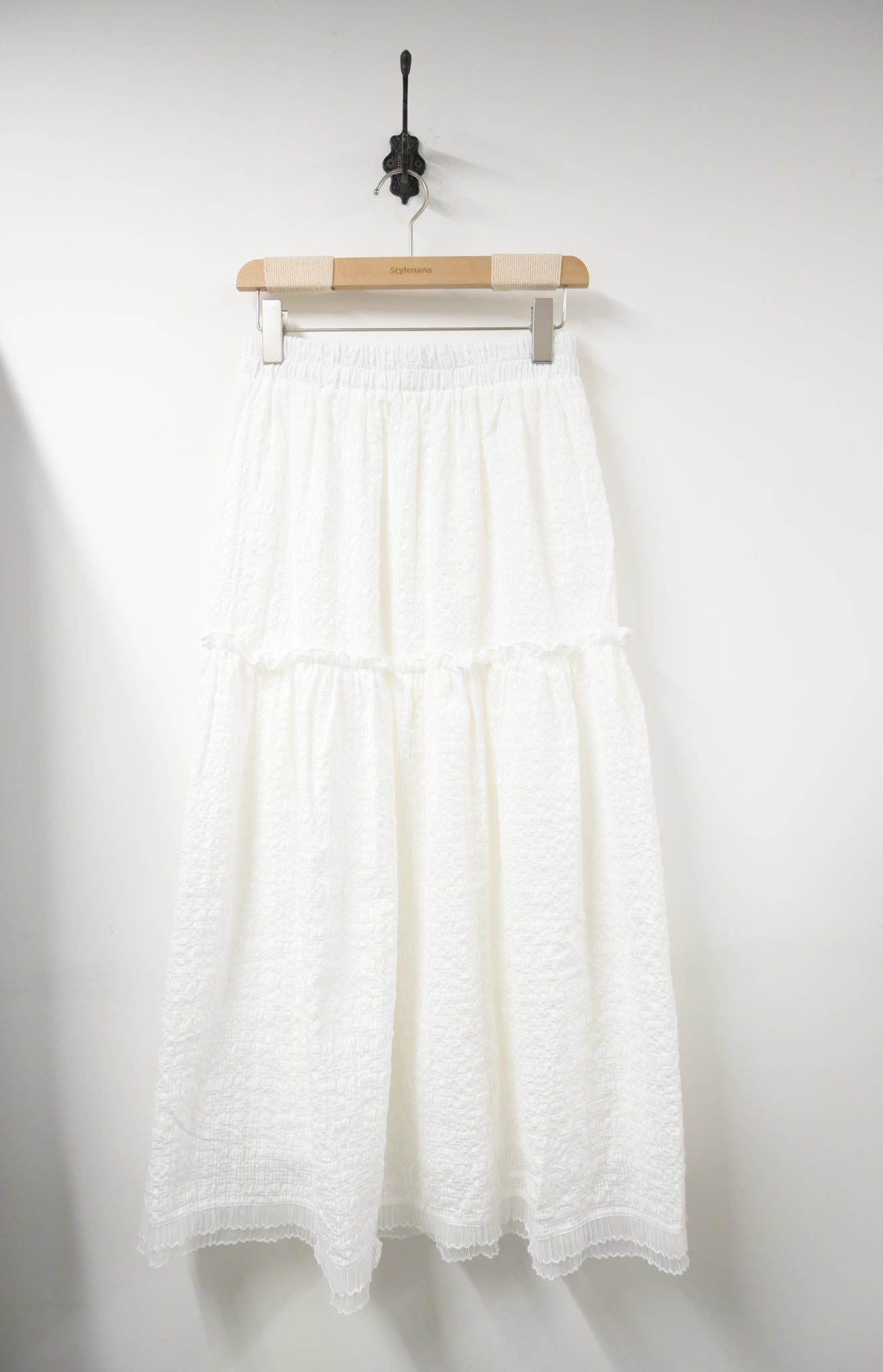 夏季・暗格仔拼綑邊半身裙 2色入 1S10609