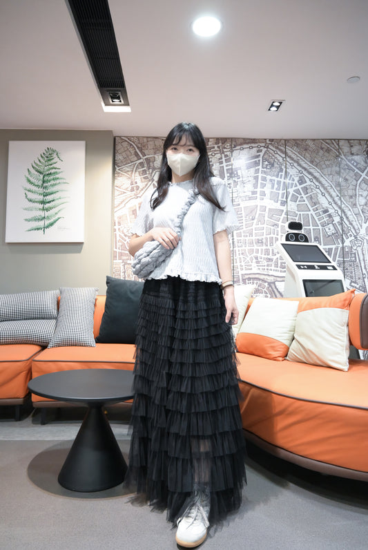 免熨皺皺布Ruffle邊上衣 3色入 S10503