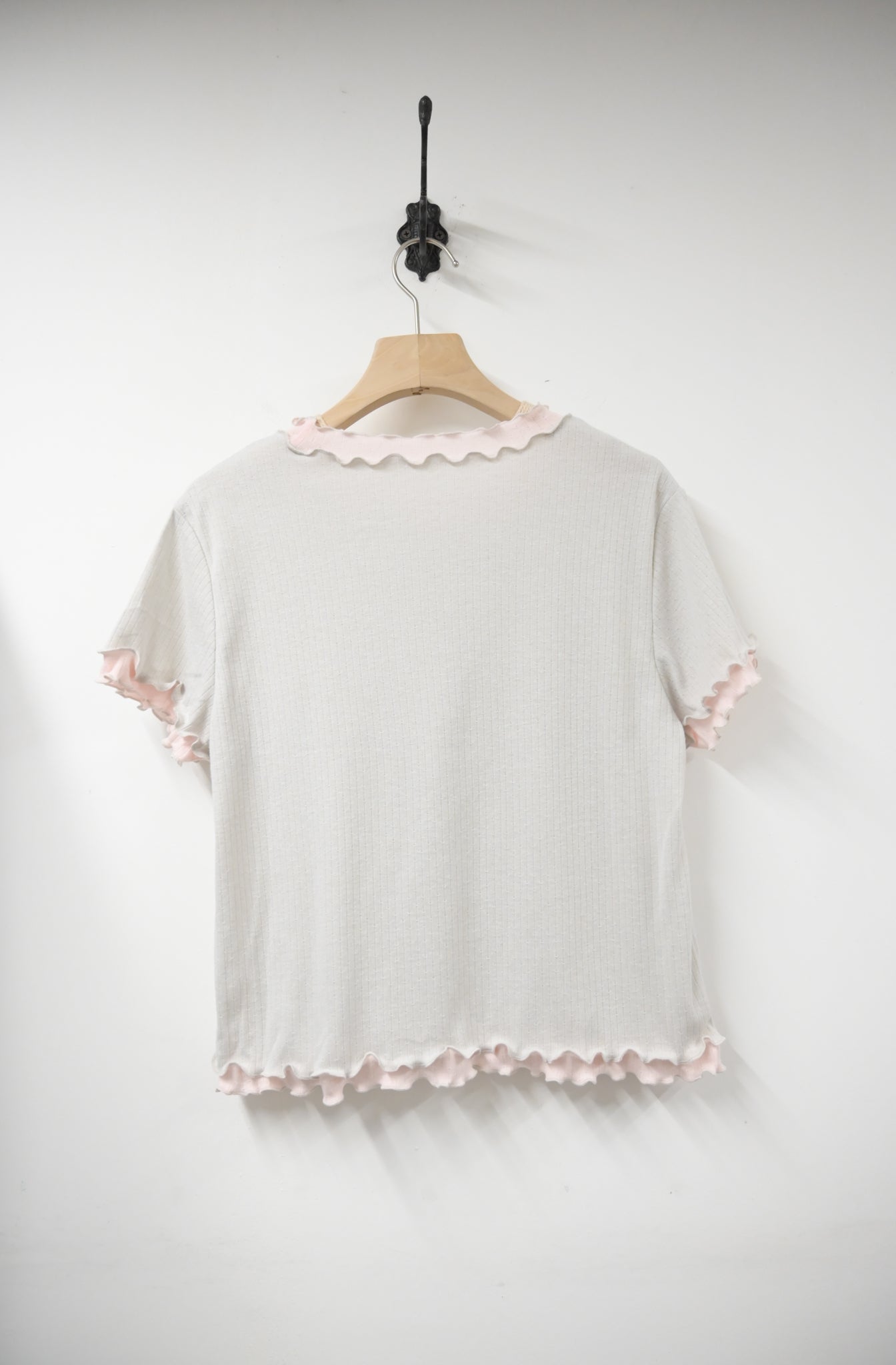 夏季・Ruffle邊撞色親膚上衣 2色入 1S10612