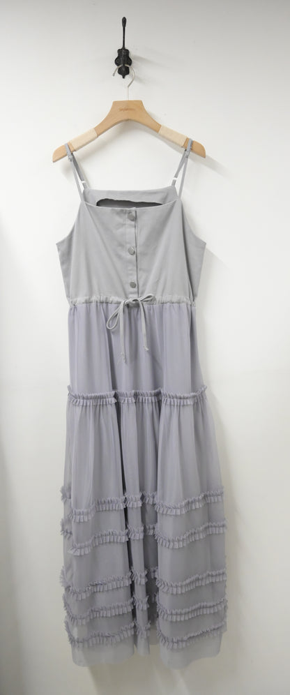 夏季・扯布料拼接垂感蛋糕長裙 2色入 1S60625