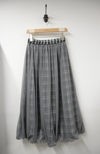 夏季・紗紗面雙面著格仔半身裙 2色入 1S60636