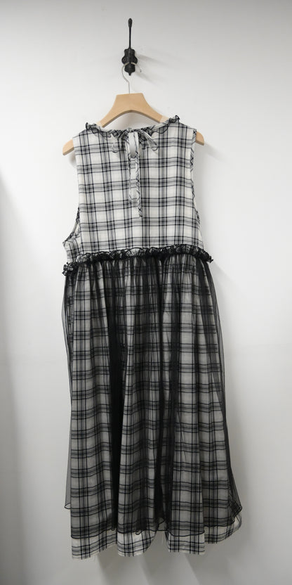 夏季・日系紗面格仔長裙 3色入1S10635