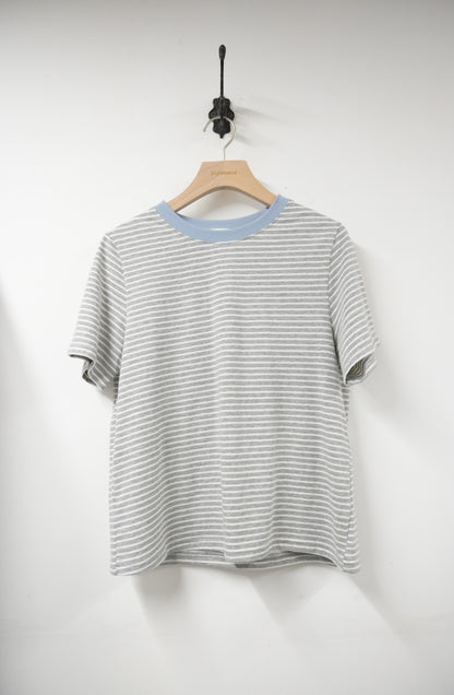 夏季・撞色邊橫暗Tee 2色入 1S50708