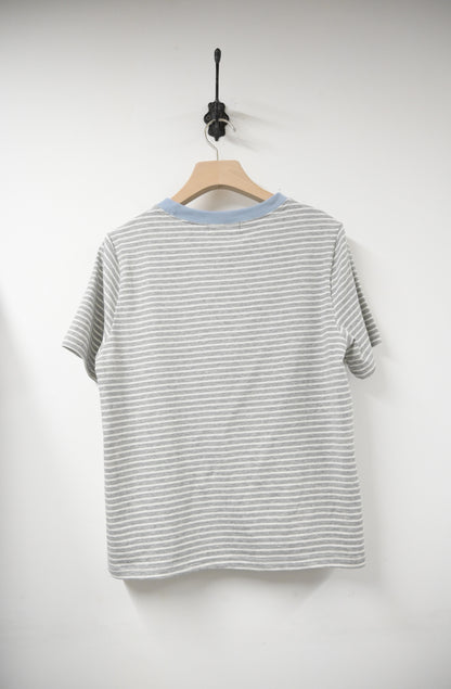 夏季・撞色邊橫暗Tee 2色入 1S50708