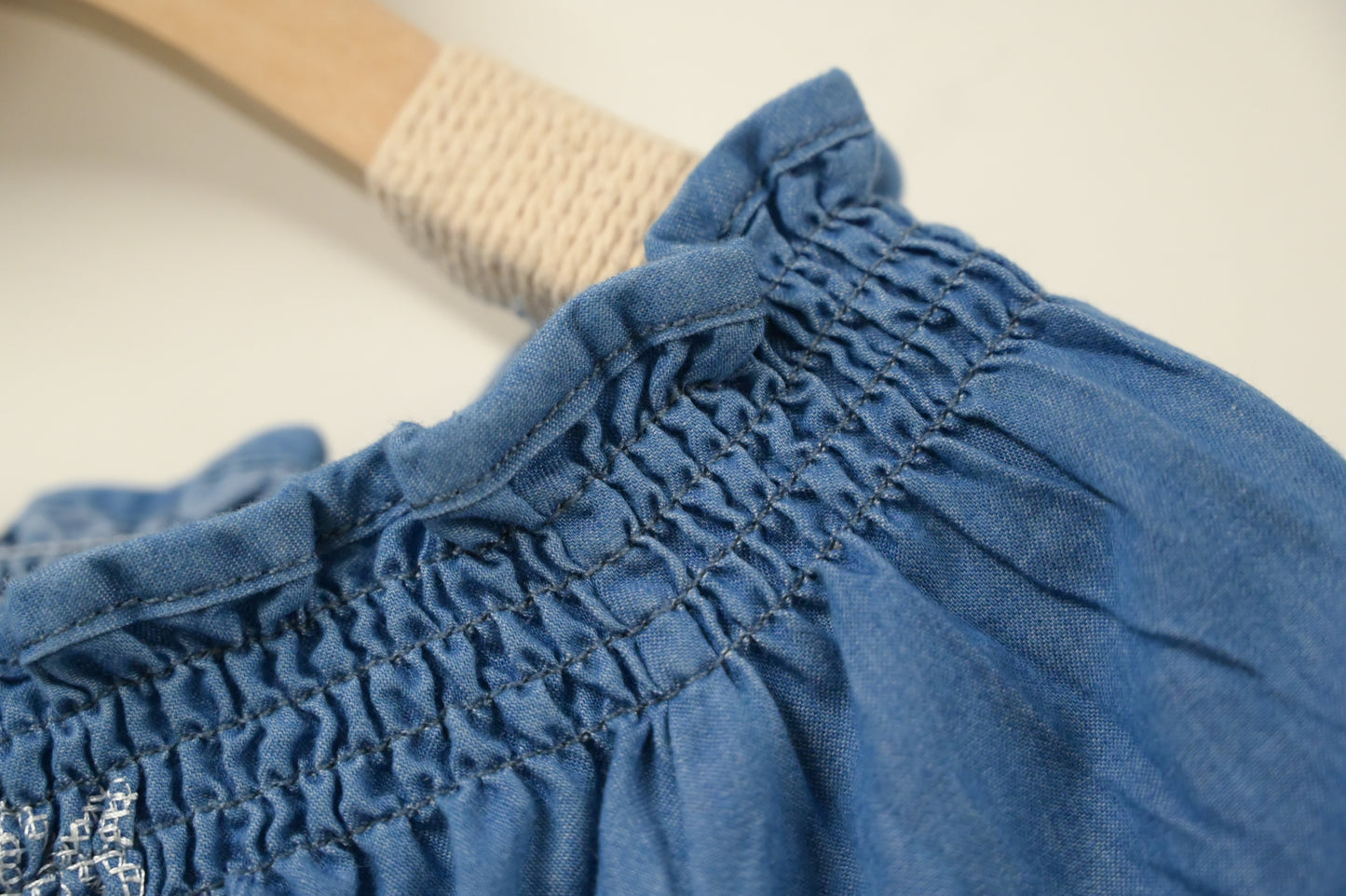 夏季・刺繡薄牛仔中袖上衣 2色入 1S60709
