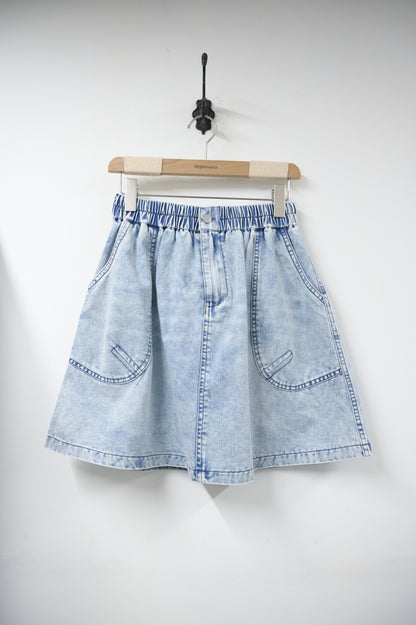 夏季・洗水色牛仔假裙褲 1色入 1S70710
