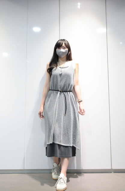 網衫配棉料背心長裙套裝連Belt 2色入 S60539