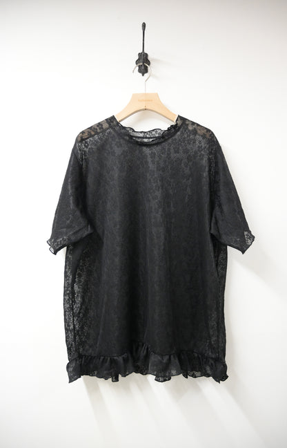 Ruffles邊花花透視寬鬆上衣 2色入 S10537