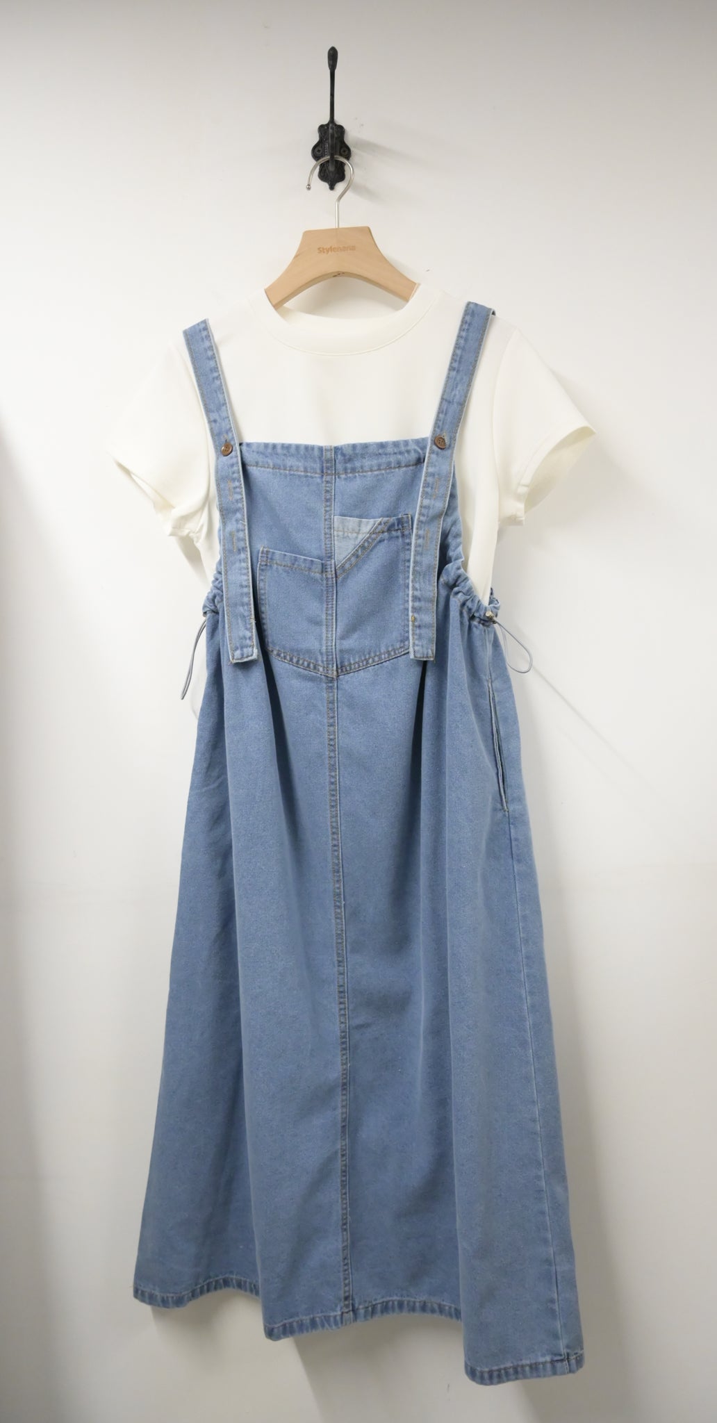 夏季・束邊吊帶牛仔配Tee Set 2色入 1S60719