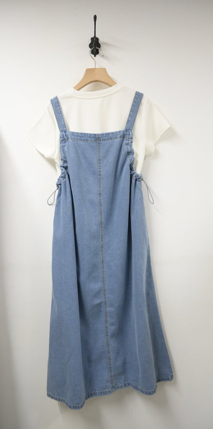 夏季・束邊吊帶牛仔配Tee Set 2色入 1S60719