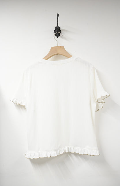 夏季・親膚Ruffles袖上衣 2色入 1S50732