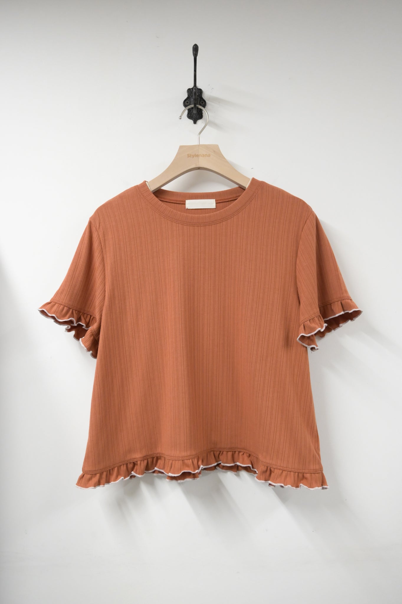 夏季・親膚Ruffles袖上衣 2色入 1S50732