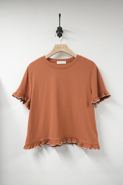 夏季・親膚Ruffles袖上衣 2色入 1S50732