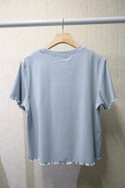 夏季・刺繡花花棉料Tee 2色入 1S50803