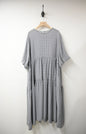 日系格紋泡泡袖Oversized連身裙 2色入 S10613