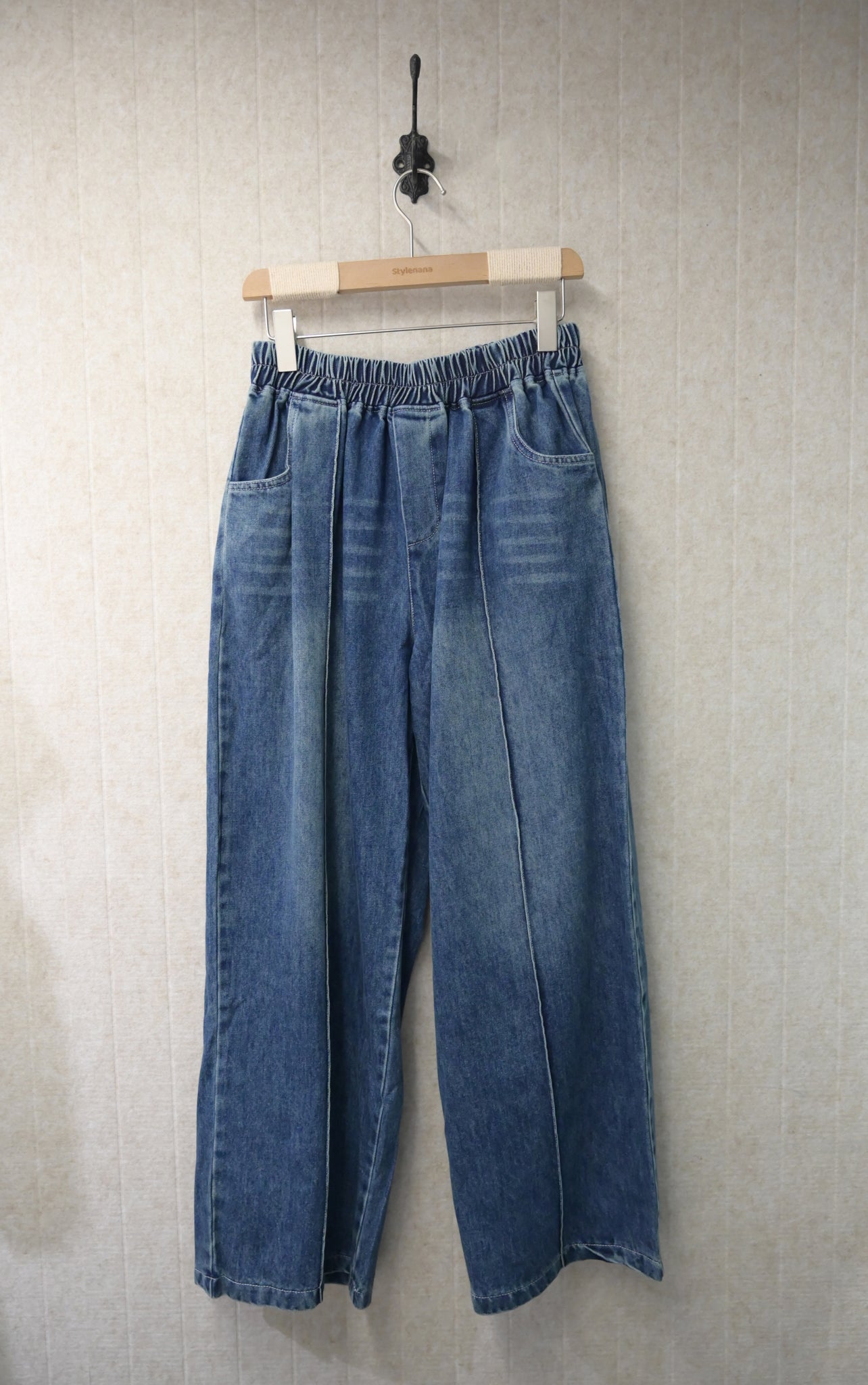 夏季・百搭全橡筋腰寬鬆牛仔 1S70817