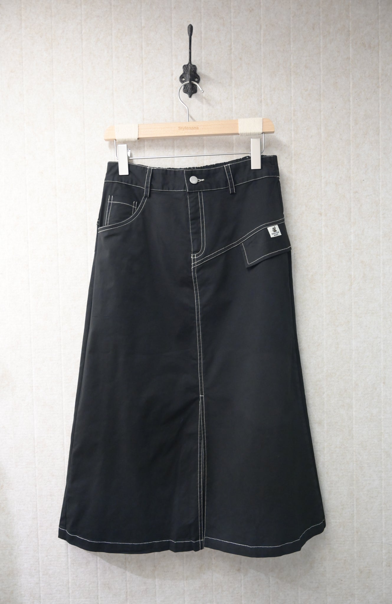 夏季・明線前開差A字裙 2色入 1S30814