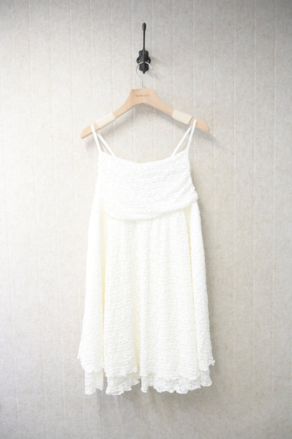 夏季・兩層暗紋花花Lace吊帶裙 2色入 1S10822