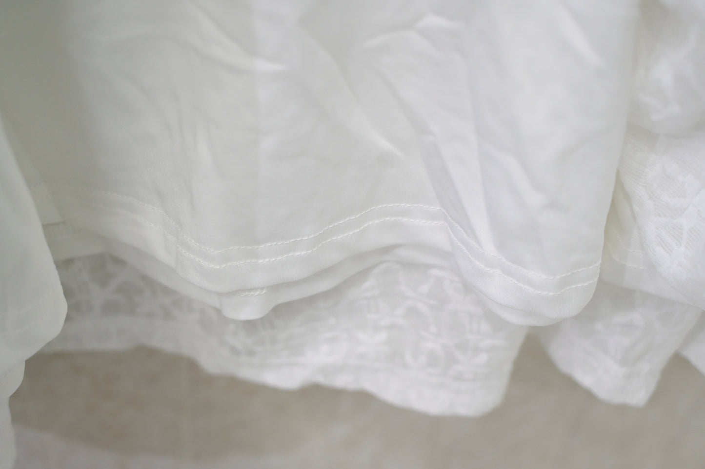夏季・束繩層層Ruffles重工LACE裙 1S10821