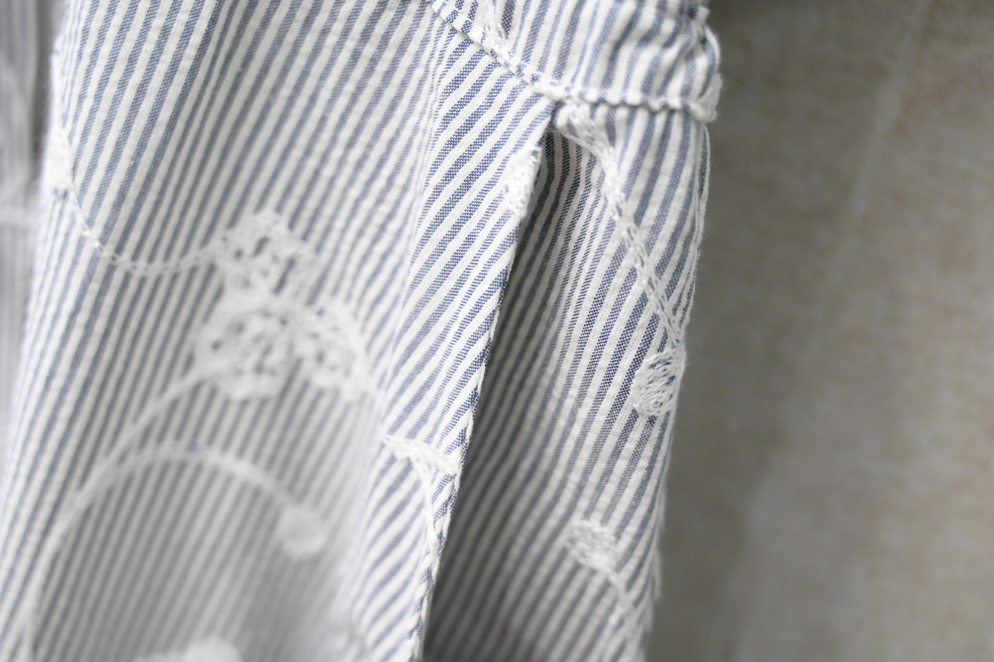 夏季・立體刺繡花棉麻連身裙 2色入 1S20826