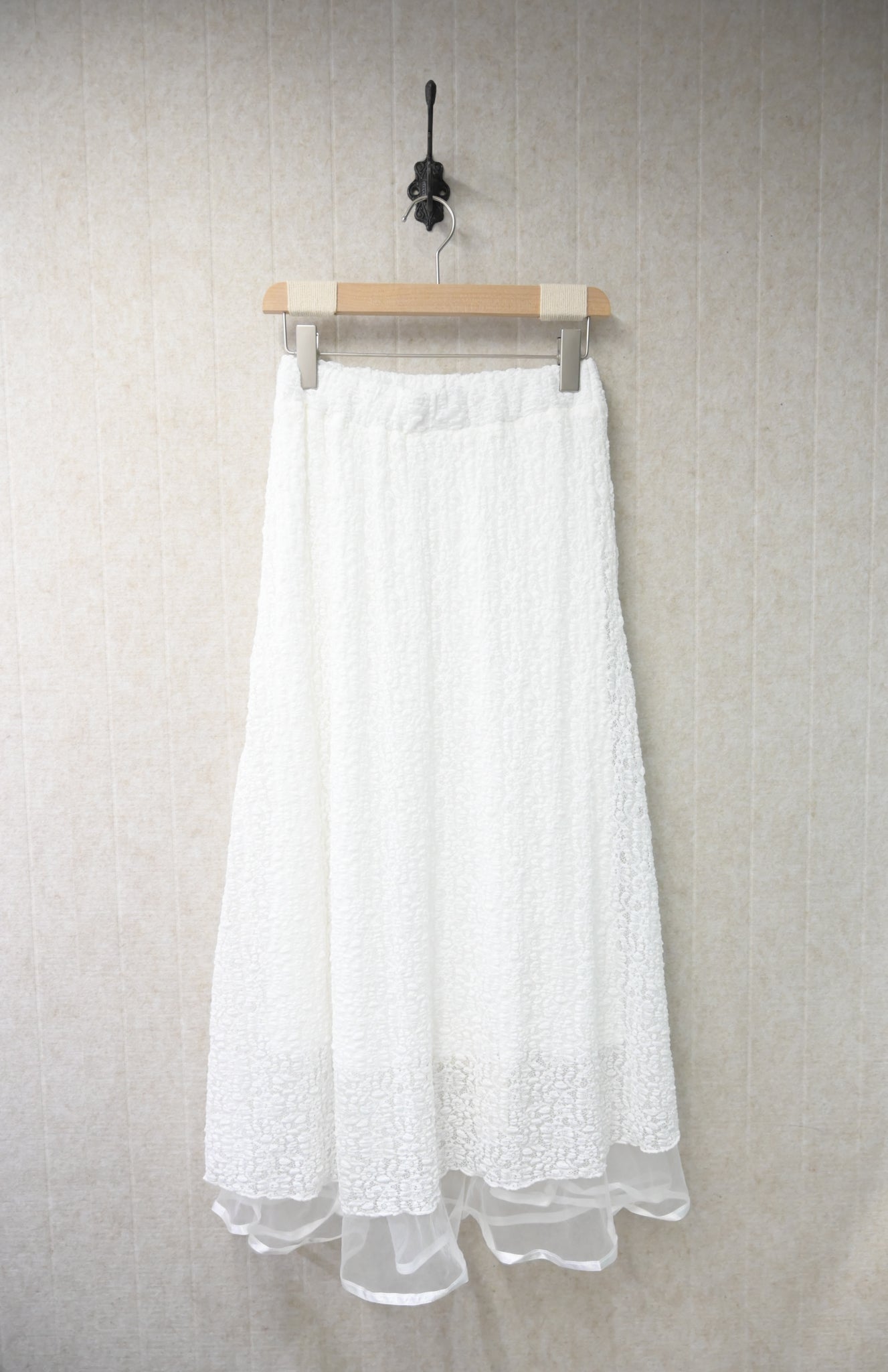 夏季・空氣透視邊蕾絲半身裙 2色入 1S10832